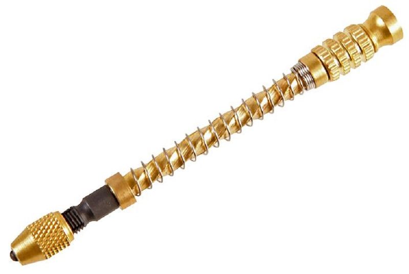 D02331 Duratool Hand Drill, Archimedes, Gold, 100 mm Overall