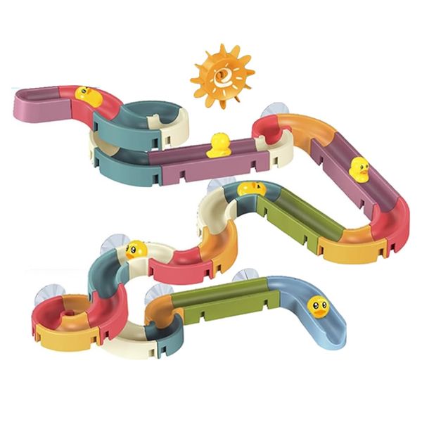 Toy 48 Piece DIY Assembling Track Slide Suction Cup Bath Toys -27cm