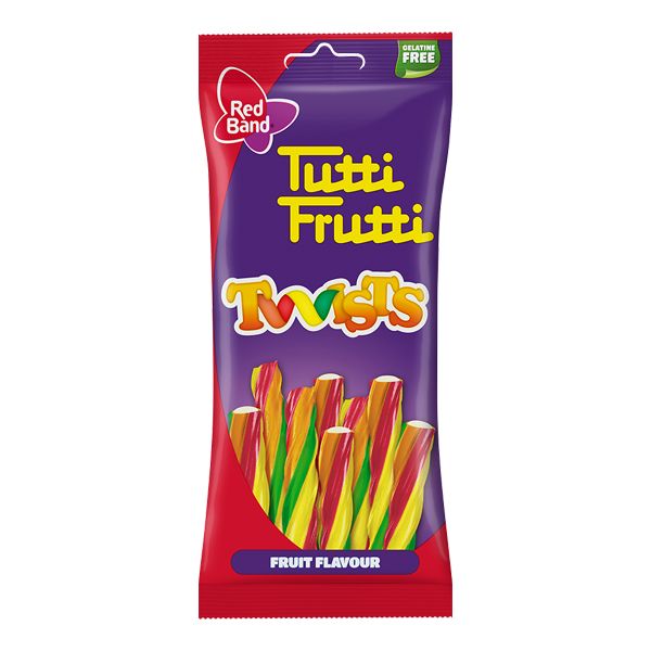 Red Band - Tutti Fruitti Twists Sweets - 1 x 100g