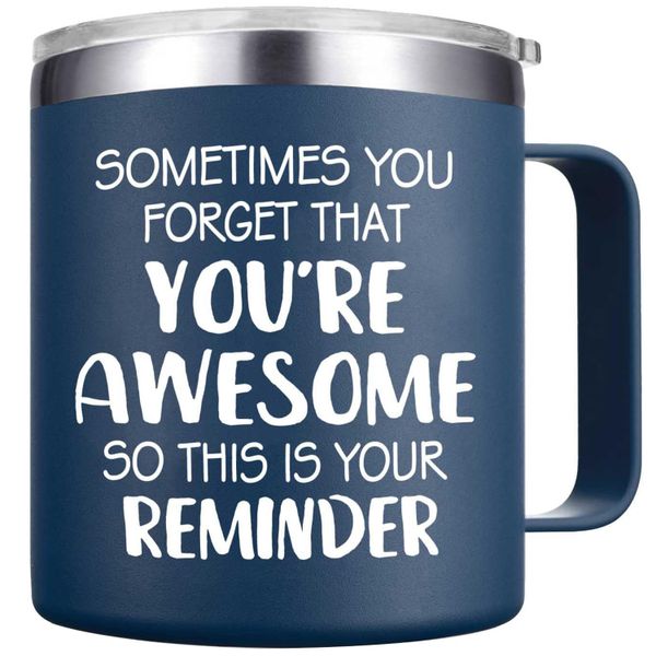 Motivational Coffee Tumbler Mug Tea Cup-41ml Gift for Dad,Husband,Men-Navy