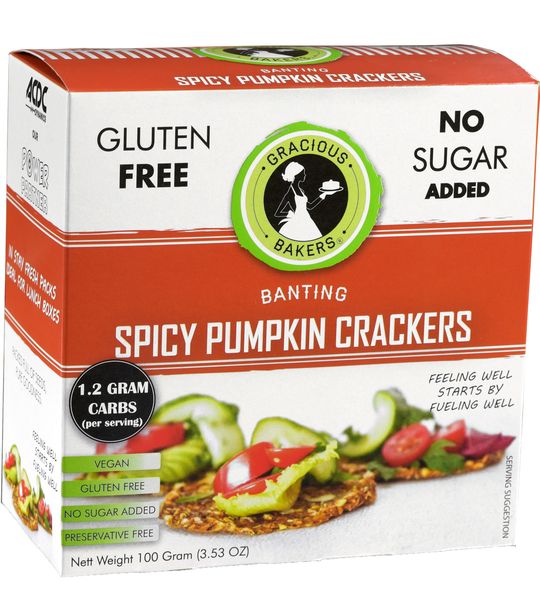 3 X Gracious Bakers - Spicy Pumpkin Crackers 300g - 3 x 100g