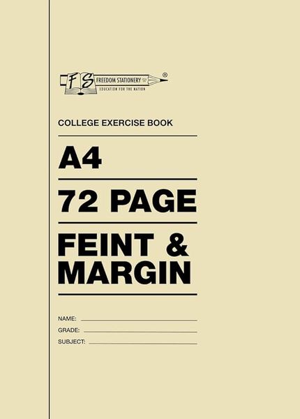 Freedom Stationery A4 72 Pages Feint and Margin College Exercise Books (20)