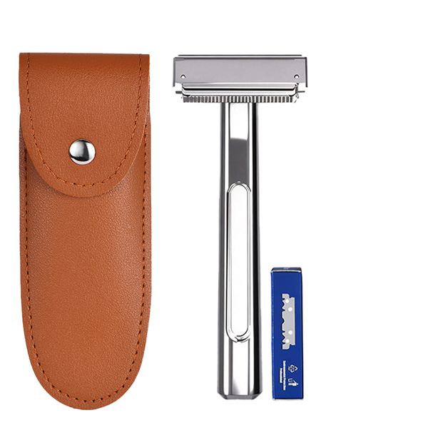 Manual Razor for Men with 2 Blades and Non-Slip Grip Handle