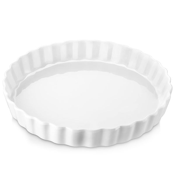 27cm Large - Non-Stick Porcelain Pie, Tart Pan Microwave,Dishwasher