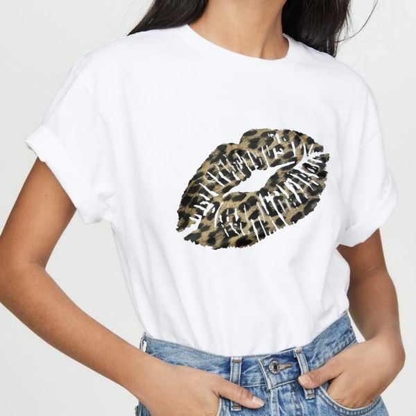 Gwisgo - Leopard Print Lips - Ladies T-Shirt