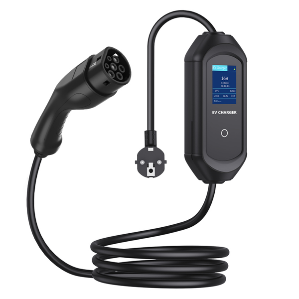 Type 2 Portable EV Charger 3.5KW 16A 5M with OLED Screen &amp; App Control
