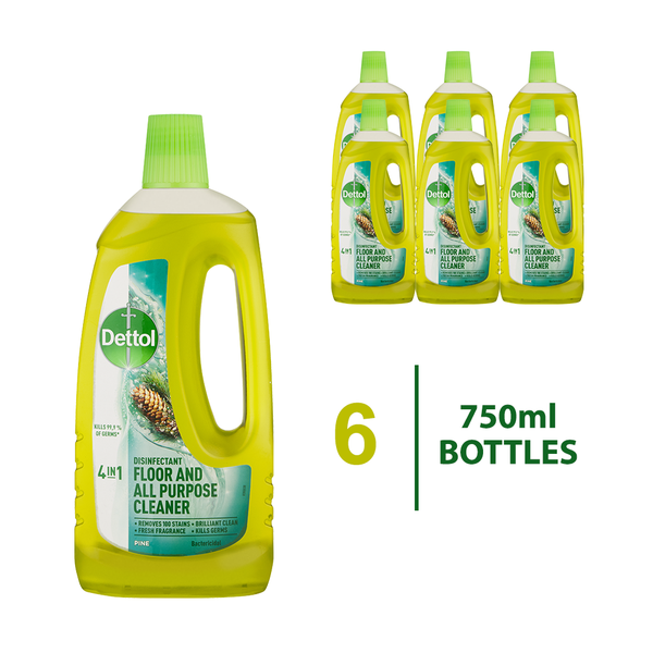 Dettol 6x750ml, Hygiene All Purpose Cleaner, Antibacterial, Disinfectant, Pine