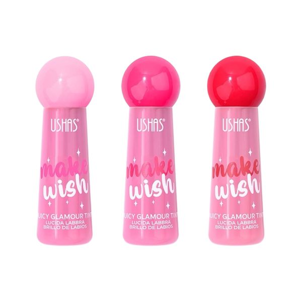 Set of 3 - Ushas Make a Wish Juicy Glamour Lip Tint Long-Lasting Lip Gloss