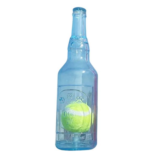Crunch &amp; Play Interactive Beer Bottle Dog Toy with Internal Tennis Ball