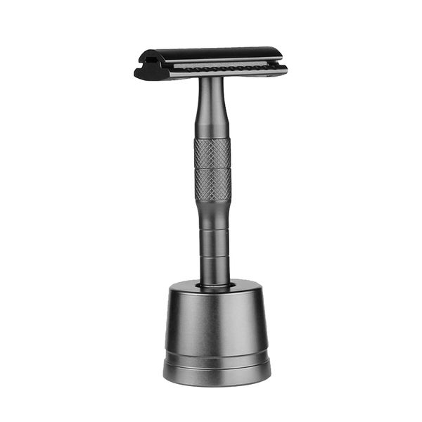 Metal Double Edge Safety Shaving Razor with Stand For Men