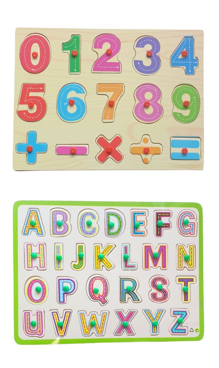 Early Learning Alphabet & Numbers Educational Toy Puzzles For Toddlers ...