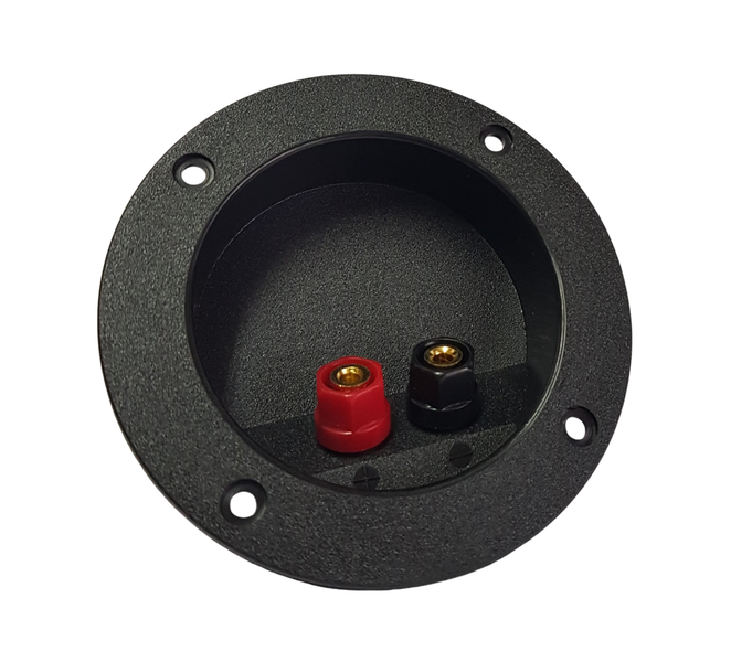 Speaker Terminal Round 105mm - Red/ Black Gold Metal Connectors - SiRCONY