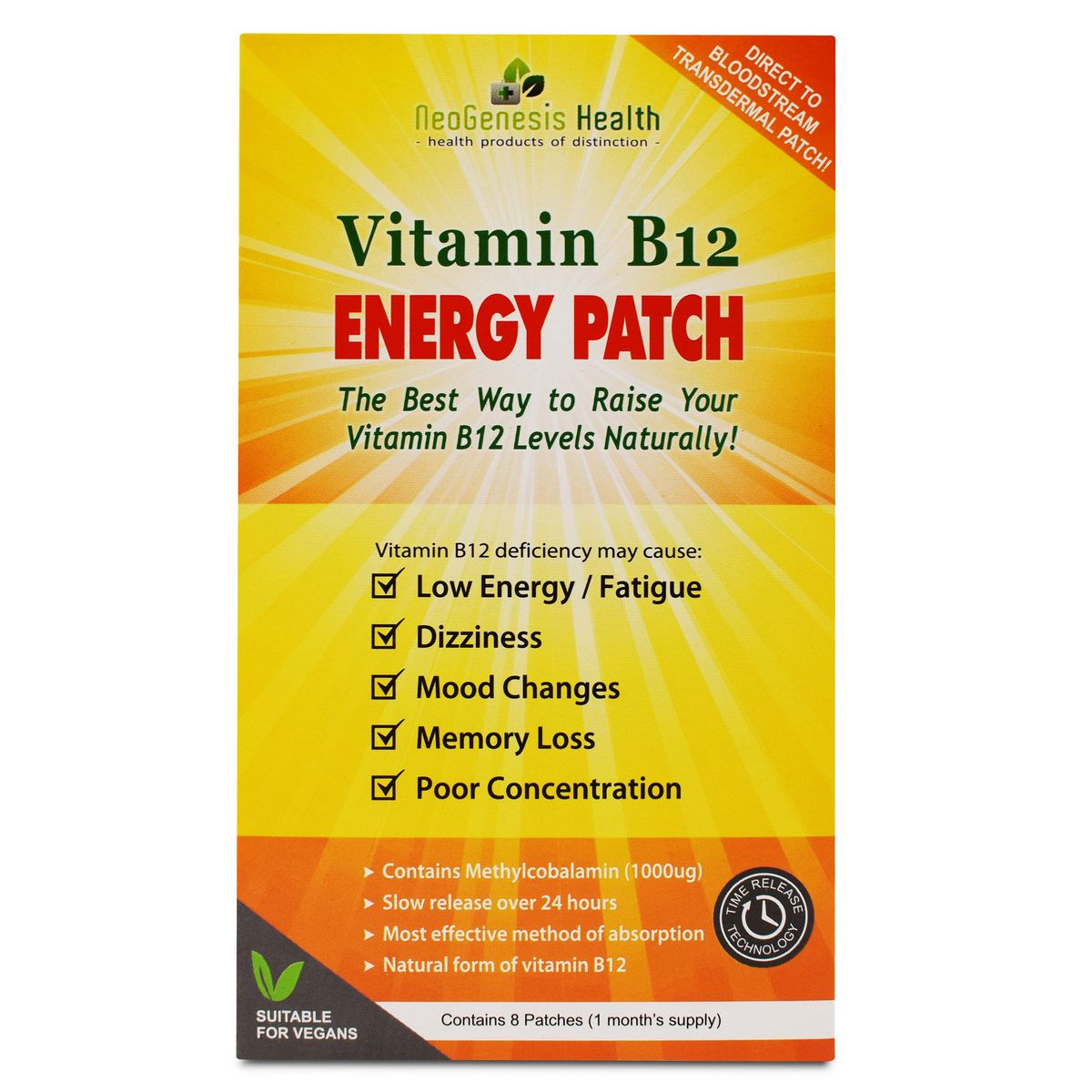 Vitamin B12 Transdermal Patches Neogenesis Shop Today. Get it Tomorrow!