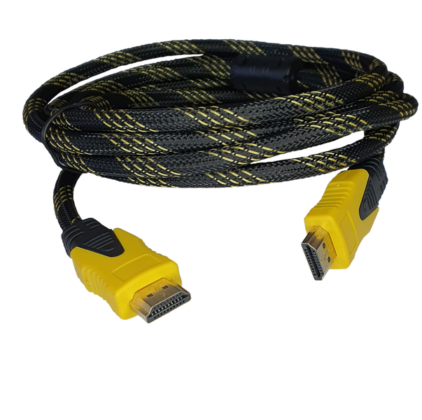 HDMI 3m Braided Cable - Black &amp; Yellow