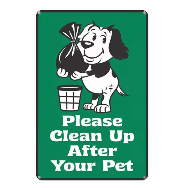 Decor 2D Flat Please Clean Up Your Pet Metal Sign - 30cm