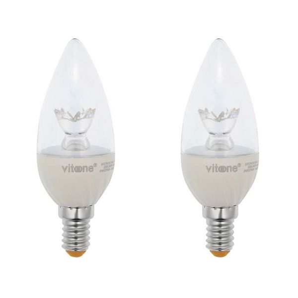 VITO LED Bulb Microstar - 2 Candle Dimmable C37 - E14 - 6W - Daylight - Set of 2