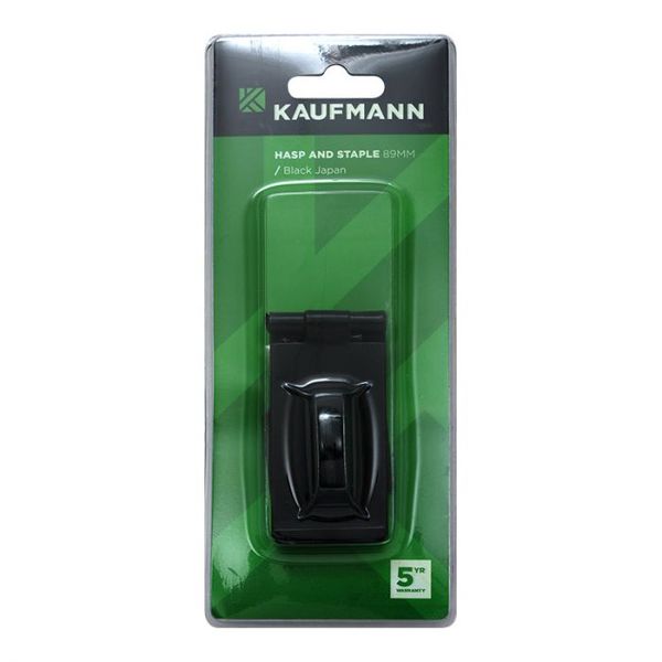 Kaufmann - Hasp &amp; Staple Japan 89mm Black - 20 Pack