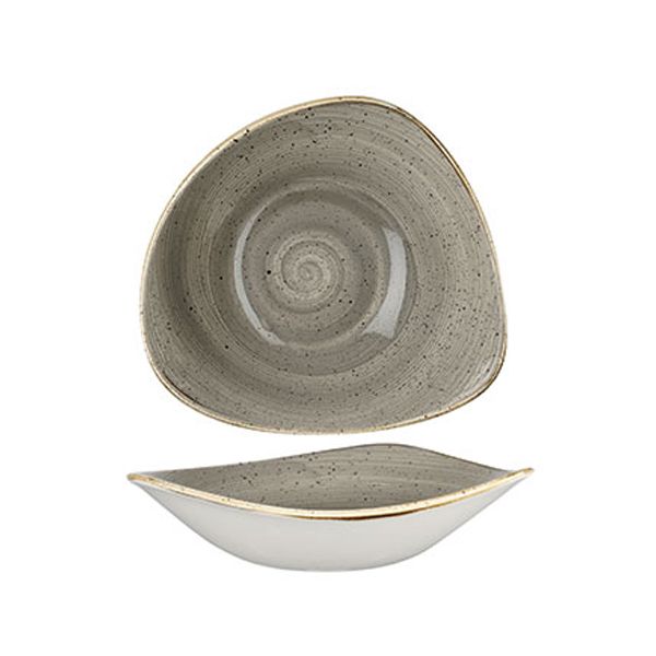 Churchill Stonecast Peppercorn Grey Triangle Bowl 12 Pcs