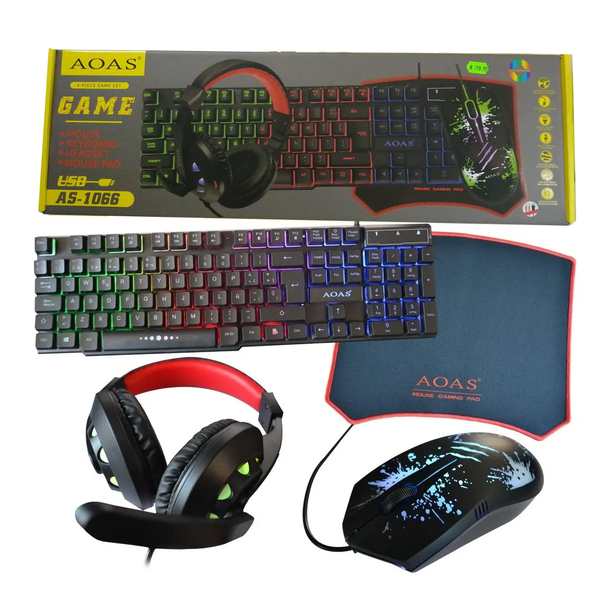 AOAS PC Gaming set - Mouse, Keyboard, Headphones &amp; Mouse Pad