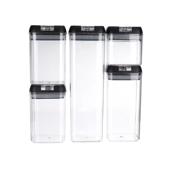 5 Pieces Airtight Sealed Stackable Food Storage Container Set