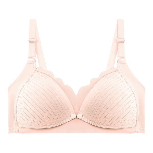 Unicoo Cotton Soft Seamless Middle Open Nursing Bra - Dark Grey - C Cup
