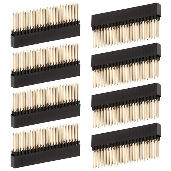 8 Pcs 2x20(40 Pin) Extra Tall Female Header Compatible with Universal