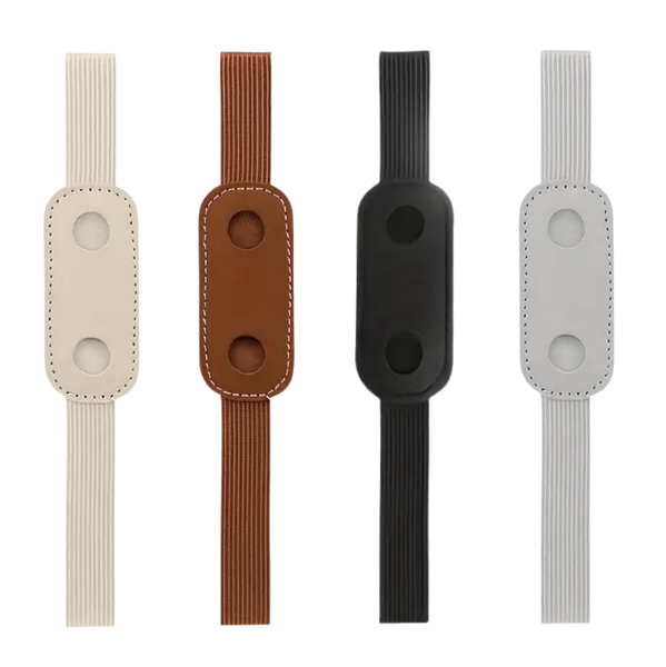 Set of 4 PU Leather Elastic Bookmarks with Pen Holders