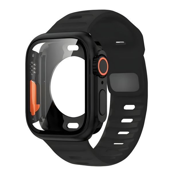Premium Silicone Watch Strap &amp; Protective Case Compatible with Apple-41mm