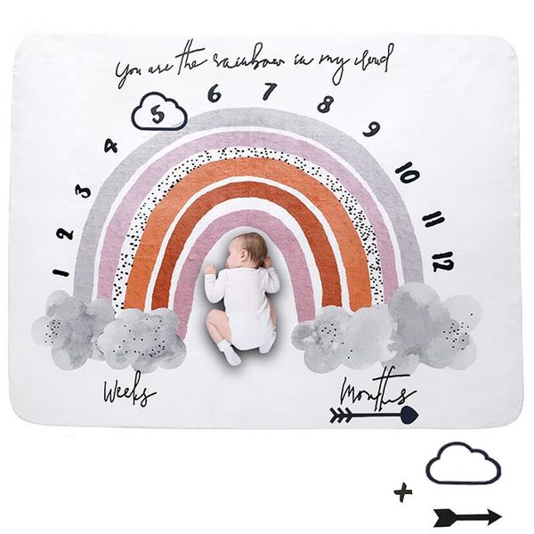 Baby Milestone Blanket Soft Plush Fleece Memory Blanket