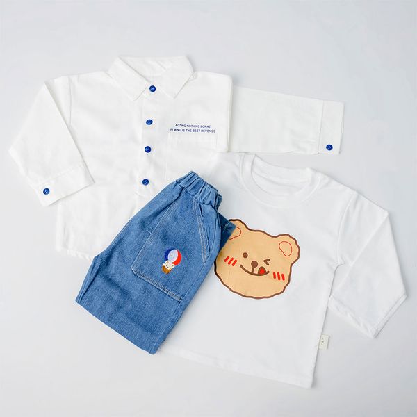 Yummy Teddy Denim Pants and Shirt Set
