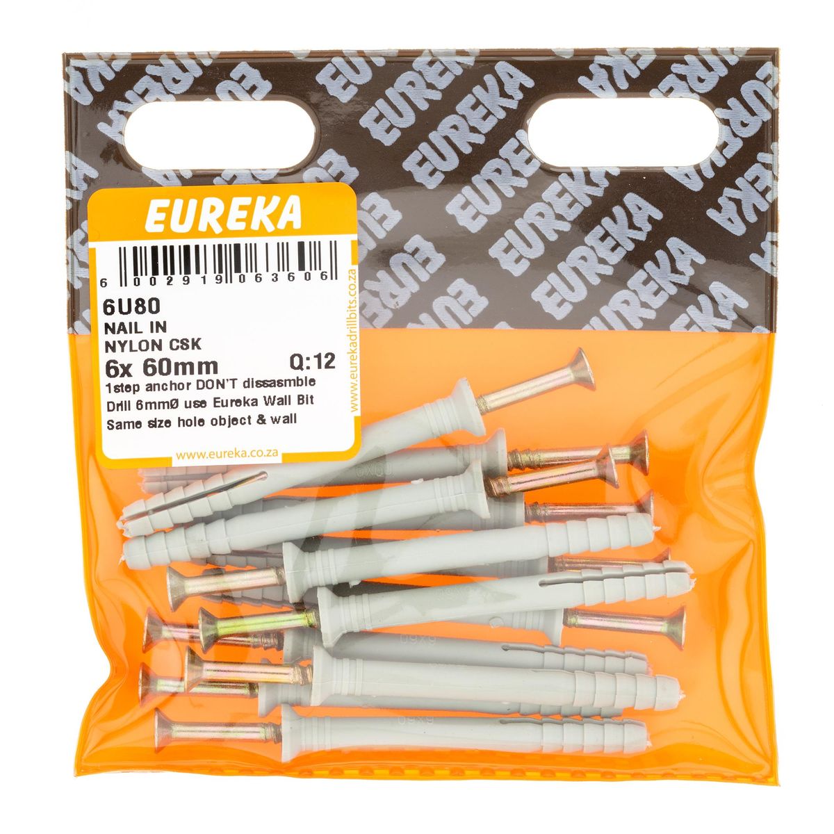 EUREKA NailIn Anchor Nylon Countersunk 6 x 60mm Q12 6U80 Shop Today