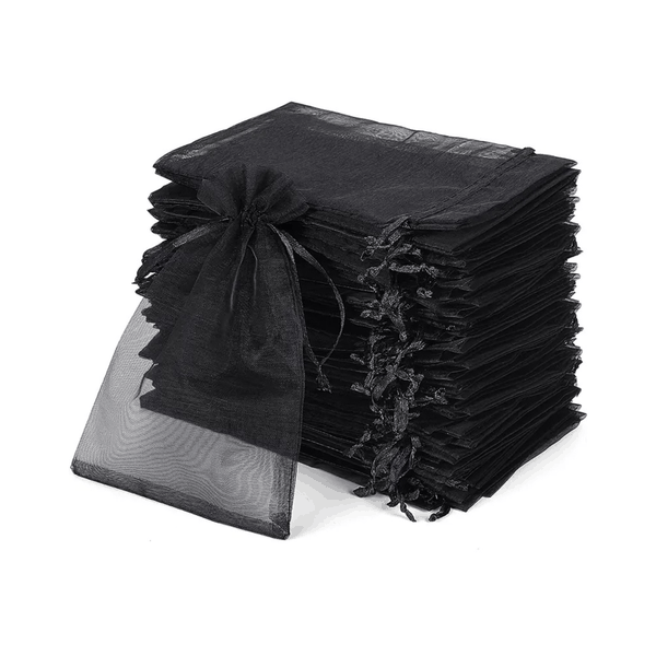 Bulk - Premium Mesh Drawstring Bags - set of 25 - Black