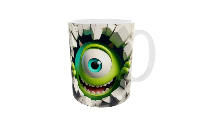 Mike Wazowski "Breaking News" 3D Effect Coffee Mug - 325ml Ceramic Gift
