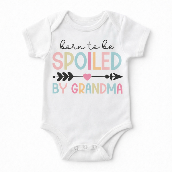 Grandma - Born To Be Spoiled By Grandma Short Sleeve Baby Grow
