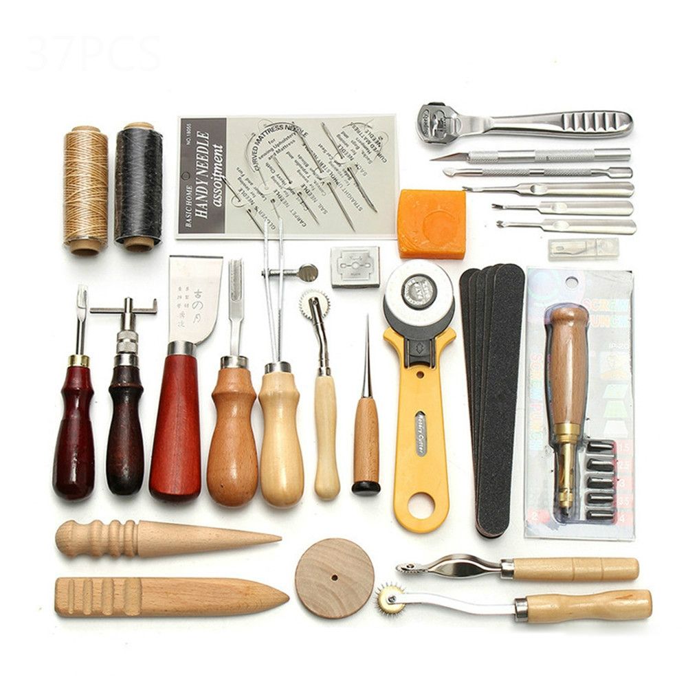 37 Piece Leather Handcraft Sewing Tool Set | Shop Today. Get it ...