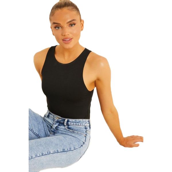Quiz Ladies Black Racer Bodysuit - Black