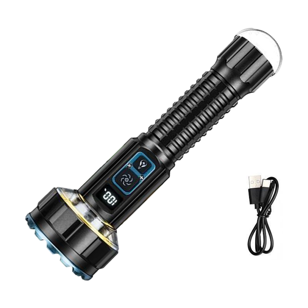 USB Rechargeable Strong Beam Flashlight, Powerful LED Light