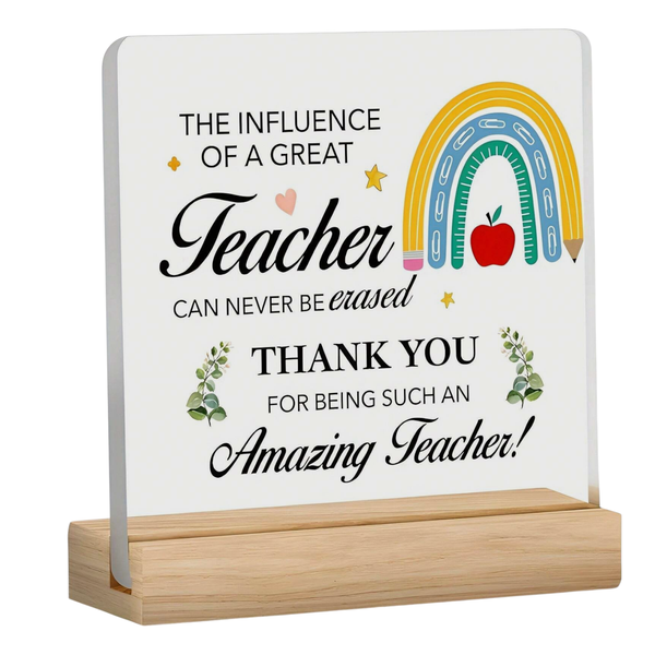 Teacher Appreciation Desk Plaque Ornament - Transparent