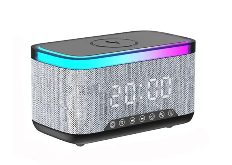 Super Bluetooth Speaker Alarm Clock Wireless Charger+Metal Moini Wallpaper