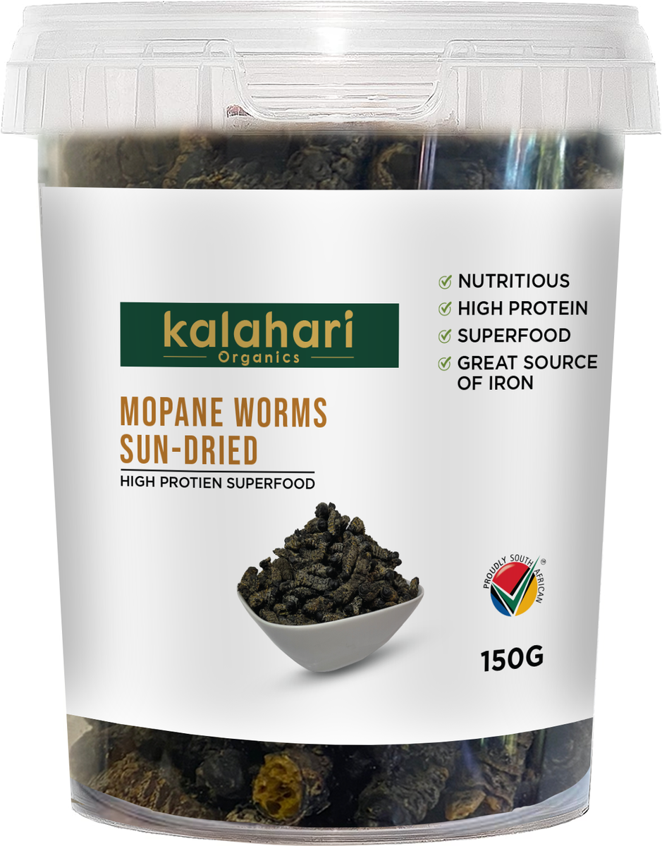 Kalahari Organics Sun Dried Mopani Worms 150g | Buy Online in South
