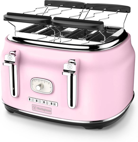 Retro Series 4 Slice Toaster, Pink