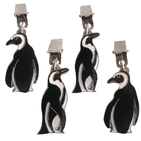 4 Pieces Black and White Set of Penguin Tablecloth Weights
