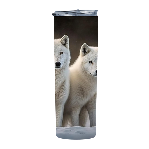 White The Arctic Wolves 20 Oz Straight Skinny Tumbler 010