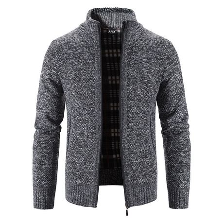 Men's zip store up wool sweater