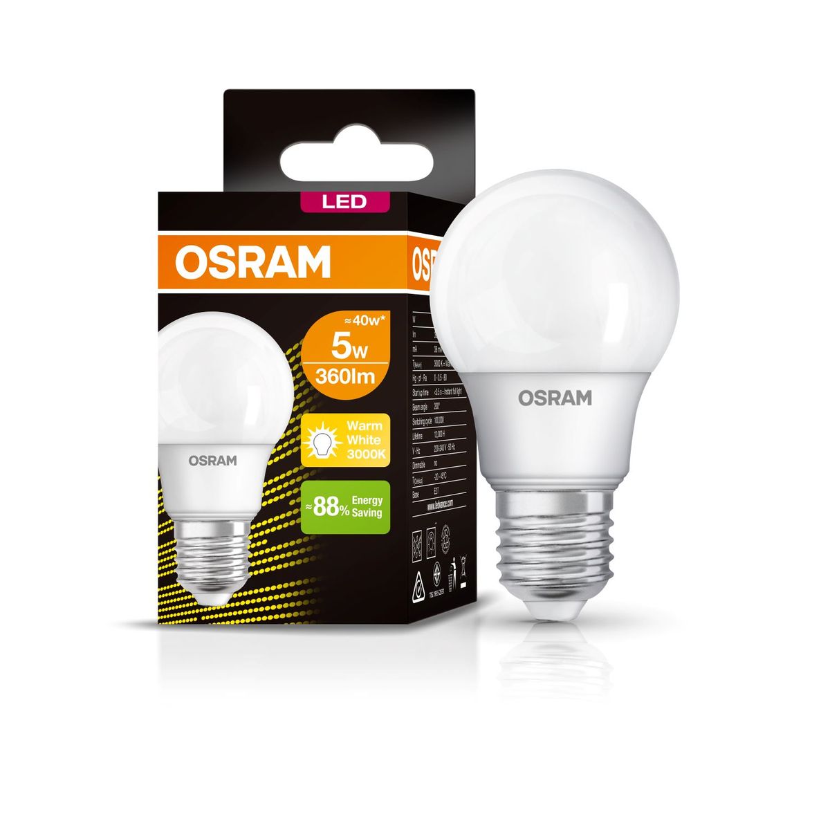 Osram Classic LED Bulb A40 5W Warm White E27 10 Pack Buy Online in
