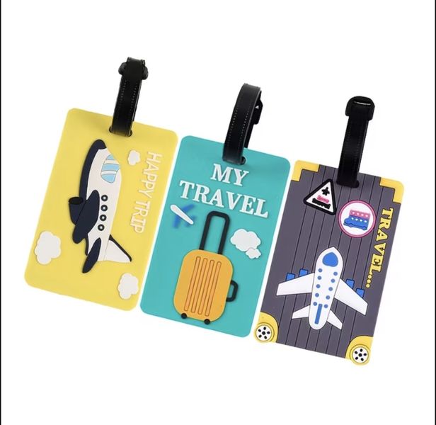 3 Piece Vibrant Cartoon Luggage Tags