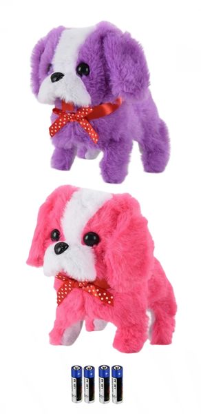 Cute Interactive Robotic Toy Puppies - Pink &amp; Purple - Set of 2