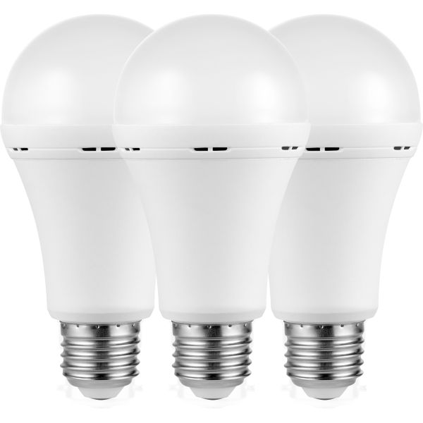 Switched LED 5W Light Bulbs Rechargeable | 3 Pack | Auto Dimmable | E27