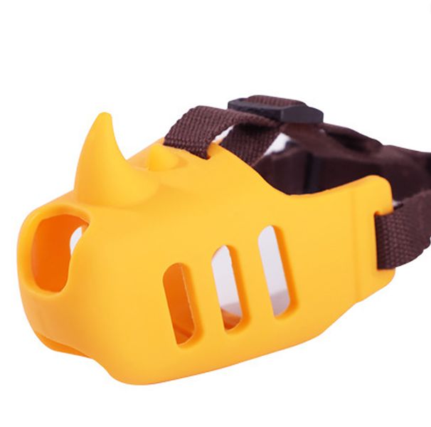 Cute and Functional Lemon Yellow Silicone Pet Muzzle - XL