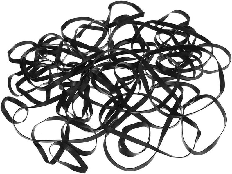 250pcs Black Rubber Bands 60mm Diameter X 5mm Wide Strong Elastic Office